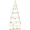 vidaXL Albero di Natale in metallo con supporto Oro 90 cm