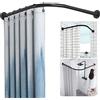 BACEYIOVE Bastone doccia angolare regolabile Bastone Tenda Doccia Angolare Regolabile Forma L Curva Asta per Tenda da Doccia Estensibile Acciaio Inox Palo Telescopico Barra di Tensione per Bagno con Tenda Docci