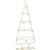 vidaXL Albero di Natale in metallo con supporto Oro 125 cm