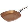 SAN IGNACIO ORIGINE - Doppio Grill Round Grill Santén di 28 cm - Aluminio fuso a pressione - Interno quannium con rivestimento in polvere di diamante - punto di induzione - tocco morbido ASA in nero