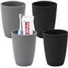 UOCAI Set di 4 bicchieri per spazzolini, set di bicchieri per spazzolini da denti, impilabili, portatili, in plastica, per alimenti, anti-caduta, per bagno, cucina, picnic e viaggi, 300 ml