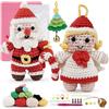 LetCartMaker Kit all'uncinetto natalizio per principianti, set fai da te con Babbo Natale, angelo, albero di Natale con tutorial video passo-passo, forniture all'uncinetto tutto incluso in kit