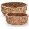 Decorasian - Cestini intrecciati in crine vegetale, cestino decorativo rotondo, set D30cm + D25cm