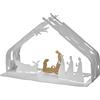Alessi Bark Crib BM09 W - Presepe di Design in Resina e Acciaio Inossidabile con Particolari Dorati, Bianco