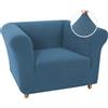 BXFUL Copridivano Spessa Copridivano Elasticizzato Copripoltrona Divano Protector Mobili Coperture Tessuto Jaquard Lavabile (1 posto,Tempesta Blu)