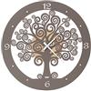 Arti & Mestieri Albero della Vita - Orologio Piccolo da Parete di Design 100% Made in Italy - in Ferro, Diametro 44 cm - Oro Laccato e Fango