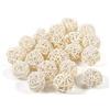 Jenngaoo 20 Palline in Rattan per Decorazione Casa, Sfere Vimini per Vasi, Feste Nuziali, Natale, Giardino - Diametro 1,2 Pollici (Argento e Bianco)