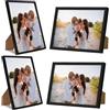 Azonelife 4 Pezzi Cornice A4 in Legno, Nero Legno Cornice, Cornici Portafoto Nere, Cornici per Ritratti A4, Legno Cornici Foto, Cornice in Legno Nero per Foto per Soggiorno Camera, Formato 21 x 29,7 cm