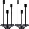 MOYKSRR Candelabro Moderno Set di 6 Portacandele Neri in Metallo, Conici, Alti per Il Giardino e Feste di Halloween e Nozze