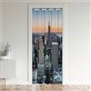 Loussiesd Tenda Oscura per Porta New York con Panorama di Manhattan, Tenda Oscurante Contemporanea Artistica con Paesaggio al Tramonto, per Privacy, Dimensioni 86x203cm, 1 Pannello