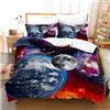 CIUNVXD Set di biancheria da letto a tema spaziale per bambini, 3D cielo stellato dell'universo, biancheria da letto per bambini con pianeti, cielo notturno, copripiumino per l'universo (C, 135x200cm)
