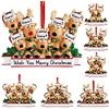 Amlion Ornamenti di Natale personalizzati di cervo 2023 Famiglia di 2, 3, 4, 5, 6, 7, 8 con nome ornamento di Natale di renna con testo, regali personalizzati di decorazione di Natal