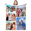 Gudina Coperta Personalizzata con Foto e Testo del Nome, 1-9 Collage di Foto, Regali per Mamma, Papà, Fidanzata, Fidanzato, Bambino (5 Foto)