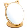 Tolenre Specchio da tavolo pieghevole con orecchie di gatto creativo - regolabile per trucco in legno - per bagno, camera da letto, ufficio, piccolo