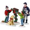 LEMAX Set 4 Personaggi decorando la cassetta postale Mailbox Decorating in resina H6.7x12.6x3.7 cm