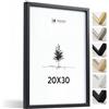 Heimlich® - Cornice per foto - 20x30 cm, Legno di ayous, Nero - Cornice per certificati di piccole dimensioni con copertura in foglio di plastica - Montaggio a parete o esposizione da tavolo