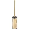 NSODOO Porta scopino da bagno autoportante per bagno, supporto per scopino da bagno, in acciaio inox 304, organizer e organizzazione resistente alla ruggine oro lucido, rotondo, 18 pollici di altezza