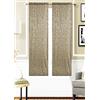 HOME ZEN HOUSEHOLD LINEN coppia di tendine art curry con passante unico in tessuto e motivo jacquard in risalto di colore argentato con disegno ghirigoro e foglie tenda semi trasparente art curry 60x150cm col marrone