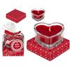 BLUECHOLON Candela cuore rosso in bicchiere. Candele decorative Cuori. Candela romantica rossa. Candele Vaso Cristallo Cuori