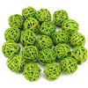 Jenngaoo 20 Pezzi Palline in Rattan, Palline di Vimini Decorative Sfere Sfere Riempitivi per Vasi per La Festa Nuziale in Giardino Decorazione Natalizia (Diametro 1,2 Pollici)(Argento) (Verde)