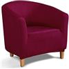 TIANSHU Velluto Poltrona Da Cocktail Chesterfield Fodere Coprisedia, Morbido Peluche Elasticizzato Fodera Per Sedia Da Club Antiscivolo Copripoltrona Rimovibile Universale(Bordeaux)