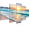 Runa Art Murali Da Parete Tramonto Spiaggia 5 Pezzi Quadro Tela Non Tessuta Decorazione Soggiorno Mare Beige Blu 023752a