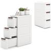 KOMFOTTEU Carrellino Stretto con Ruote, Cassettiera 3/4/5/6 Cassetti Slim, Carrello Portaoggetti a Rotelle, Mobiletto Bagno Salvaspazio per Cucina, Soggiorno, Camera da Letto, Bianco (3 Cassetti)
