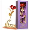 PASDTFB Regalo San Valentino per Lei Rosa Eterna Stabilizzata Regali San Valentino 24k Rosa Placcato Oro con Supporto Regalo Donna Compleanno Regalo Amica Mamma Fidanzata Ragazza Coppia Suocera Anniversario