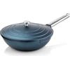 Westinghouse PERFORMANCE SERIES Wok padella con coperchio, padella rivestita 28 cm con manico in acciaio inox, padella a induzione, per ogni fornello, non bastone pan, lavabile in forno e lavabile in