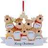 FENGHUO 2024 Ornamento di Natale personalizzato,Ornamento di Natale in resina con alce appeso,Ornamenti natalizi personalizzabili con 2/3/4/5/6/7 nomi,Decorare l'albero di Natale,Decorazioni natalizie