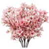 UXORSN 6 Pezzi Fiori Artificiali Rami di Ciliegio Rosa Fiori di Pesco Finti 40cm Alberi Di Ciliegio Finte Seta Floreale Piante Steli Rami di Pesco Decorazione per Vaso Bouquet da Sposa Partito Tavola