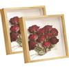 PIPITA 2 cornici per foto 3D, 20 x 20 cm, fiori secchi, profondità 3 cm, con pannello in acrilico trasparente, per foto, artigianato fai da te, souvenir di nozze (marrone, 20,3 x 20,3 cm)