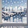 CHAOTEMAI 9 Fogli Vetrofanie Natalizie per Finestre Stampa Fronte-Retro Sdesivi Natalizi per Finestre Motivo a Casetta Fiocchi di Neve Stickers per Eventi Decorazioni Quotidiane Vetrine Negozi