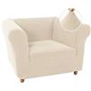 BXFUL Copridivano Spessa Copridivano Elasticizzato Copripoltrona Divano Protector Mobili Coperture Tessuto Jaquard Lavabile (1 posto,Beige)