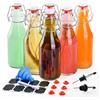 V·Colokishi 6 bottiglie di vetro da 250 ml con chiusura a clip, per riempire vino, latte, succhi di frutta, olio, aceto, vaniglia e fermentati