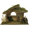 Ferrari & Arrighetti Capanna Vuota per Presepe, con Steccati e Paglia, per Statuine da 10 Centimetri Non Incluse, Legno, 36x16x27 Centimetri