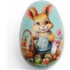 MIJOMA Uovo di Pasqua da riempire, confezione regalo nostalgica per Pasqua, decorazione e imballaggio, ideale per dolci e dolci, in carta e plastica (blu, 18 x 12 cm)