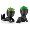 Dremisland 2 Pezzi Piante Succulente Artificiali Con Vasi Di Ceramica Nera Mini Piante Finte Da Interno Esterno Pianta Grassa Decorazione per Interno Ufficio Soggiorno Tavolo Aesthetic Room Decor