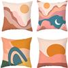 HIUOUIH Set di 4 Federe Confezione 45 x 45 cm Copricuscini Decorativi Cuscini Quadrate Copri Fodera per Cuscino Divano con Zip Invisibile Sofà Letto Interni ed Esterni