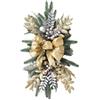 EasyByMall Ghirlanda natalizia con luci per scale, Fiocco di pigna e bacca ghirlande decorative con luci, Le decorazioni natalizie per scale per camino, parete, porta, albero di Natale, 17.72x7.87 inches