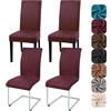Alishomtll Set di 4 coprisedia in pelle semi sintetica, elasticizzati, colore rosso