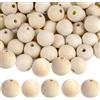 Packra Perle di Legno 25 mm - 60 Pezzi Grandi Sfere Con Foro per Fai da Te, Macramè, Gioielli e Accessori