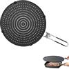 Aurobest 32cm Coperchio Antischizzi con Manico Pieghevole, Paraschizzi Padella Silicone Calore Resistente, Paraspruzzi Pentola Cucina, Padelle Alimenti Friggere Universale per Evitare Olio Caldo Schizzi (Nero)