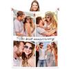 Gudina Coperta Personalizzata con Foto e Testo del Nome, 1-9 Collage di Foto, Regali per Mamma, Papà, Fidanzata, Fidanzato, Bambino (4 Foto)