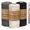 OurTop Corda Macramè 3mm Set, 3mm x 100m Filo Macrame Corda Macramè Filo Morbido Filato Macrame per Fai Da Te, Artigianato, Lavori a Maglia, Lavori Decorativi(Natura, Grigio, Nero)