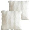 Ausing 2 federe per cuscini in peluche bianca 45 x 45 cm, belle federe decorative quadrate per divano
