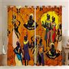 Loussiesd Tende per finestre, motivo: donna di e, stile etnico/africano, camera da letto salotto, decorazione tradizionale ed esotica, tribale/sud-occidentale la stanza, 132 x 228,6 cm (larghezza lunghezza