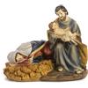 PABEN Gruppo Natività Presepe Maria Riposa San Giuseppe con Gesù Bambino Statuetta in Resina, Lunghezza 11,4 cm Larghezza 11,4 cm Altezza 9,5 cm, Collezione Religiosi, Colore Beige