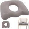 LTHERMELK Cuscino ortopedico per emorroidi per auto e ufficio, gonfiabile, 48 x 48 x 12 cm, in PVC ecologico con rivestimento in ratina, portatile, comodo per dolori alla schiena e al coccige
