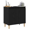 vidaXL Armadio per Lavabo da Bagno Rovere Nero 58 x 33 x 60 cm, Mobile per lavabo Moderno, Montato a Parete, Design Rettangolare, Elegante scaffale, arredo salvaspazio